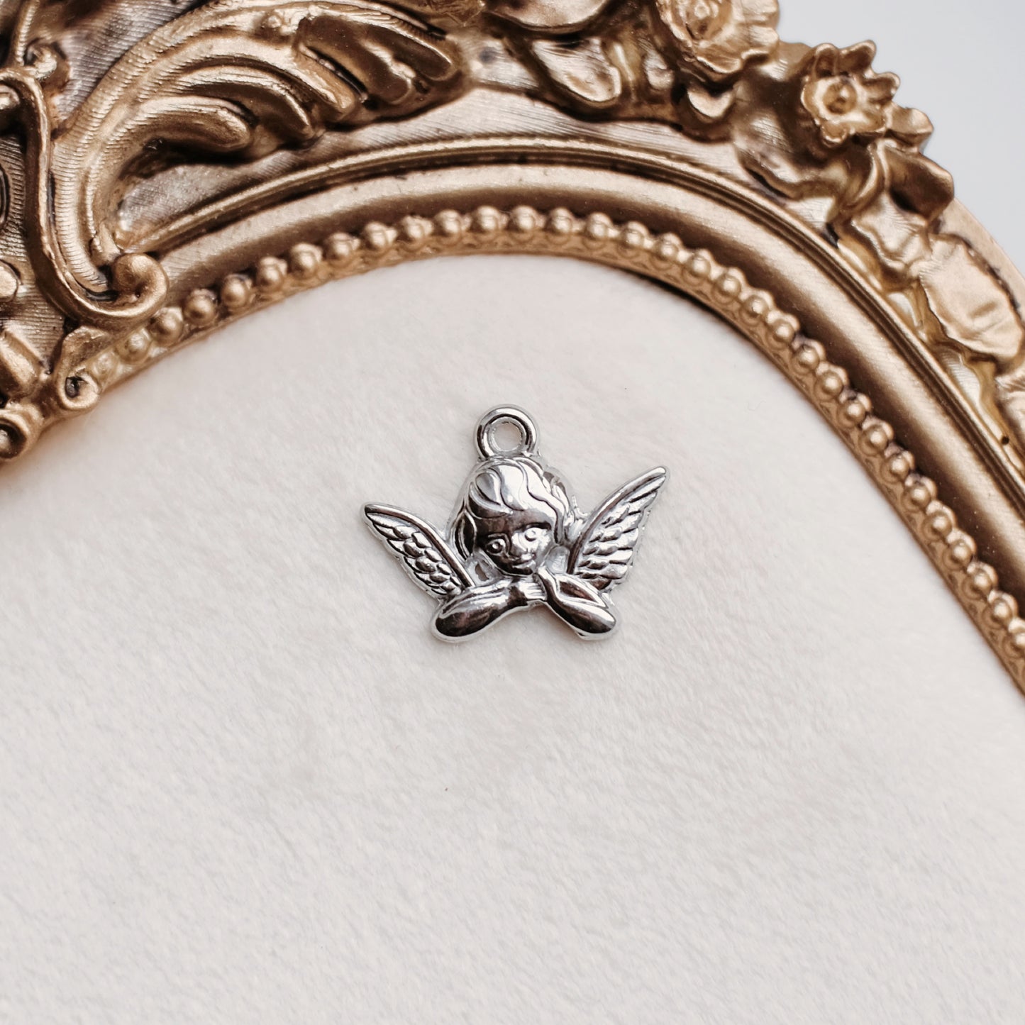 Silver Cutesy Cherub Charm