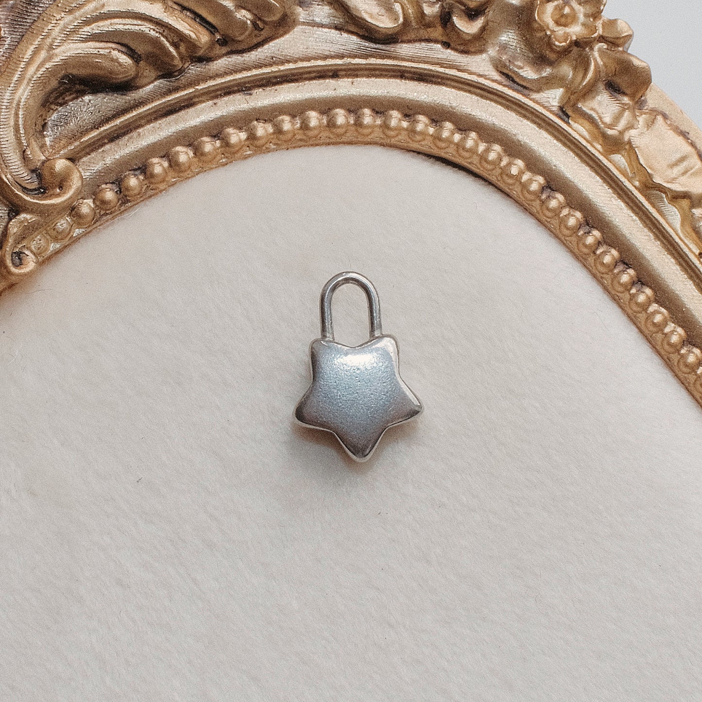 Silver Star Lock Charm