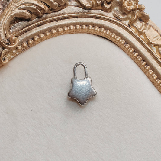 Silver Star Lock Charm