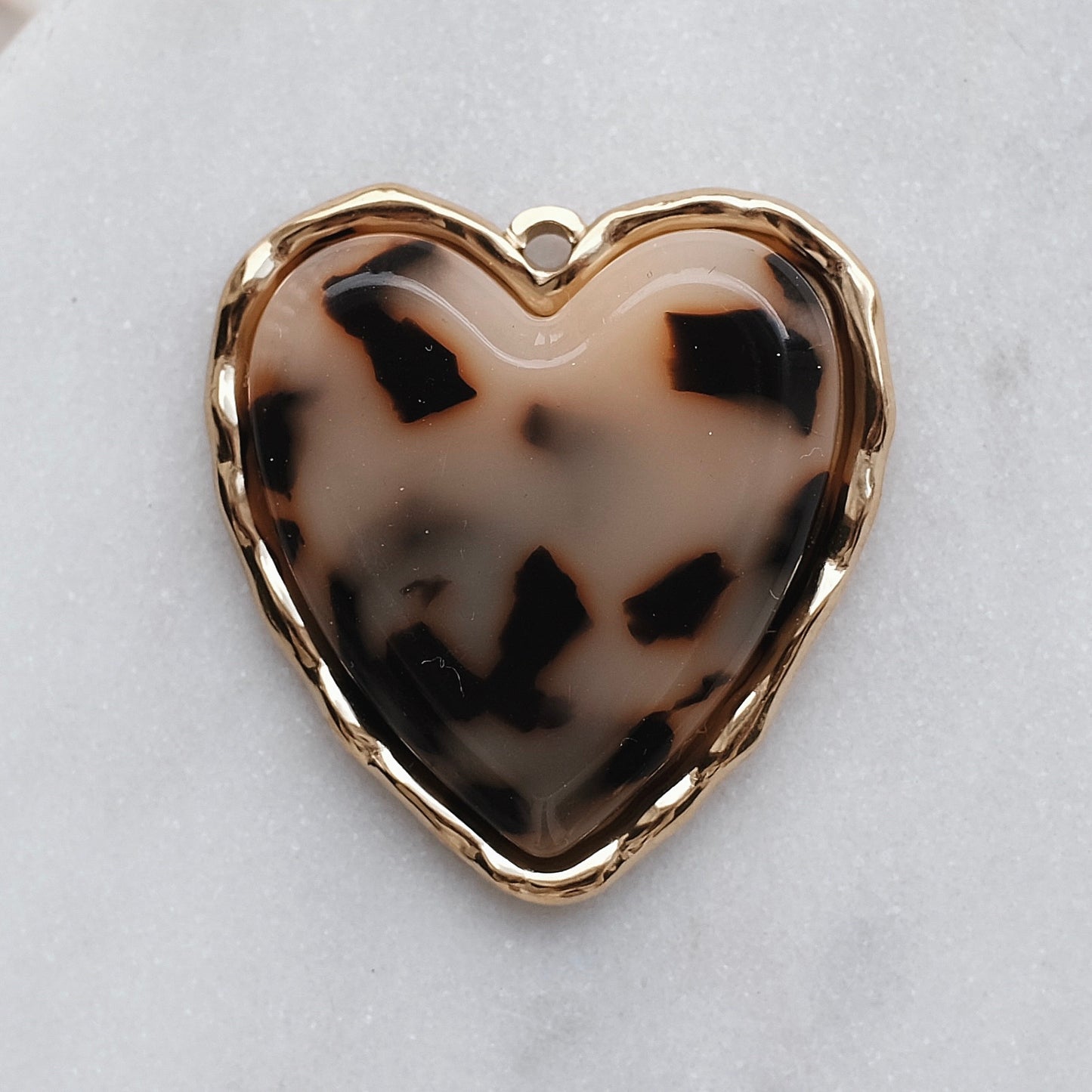 Gold Tortoise Heart Charm