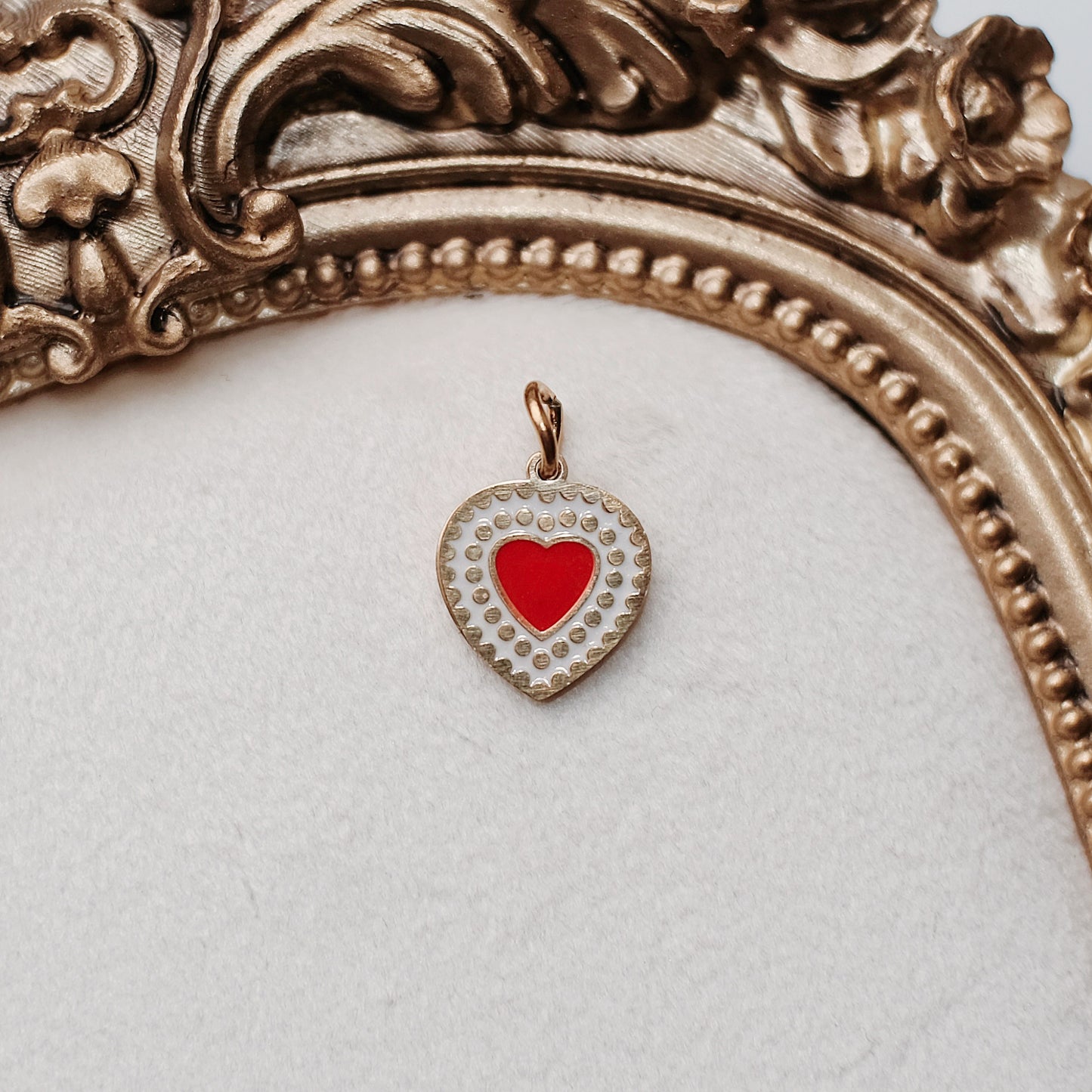 Gold Dotty Heart Charm