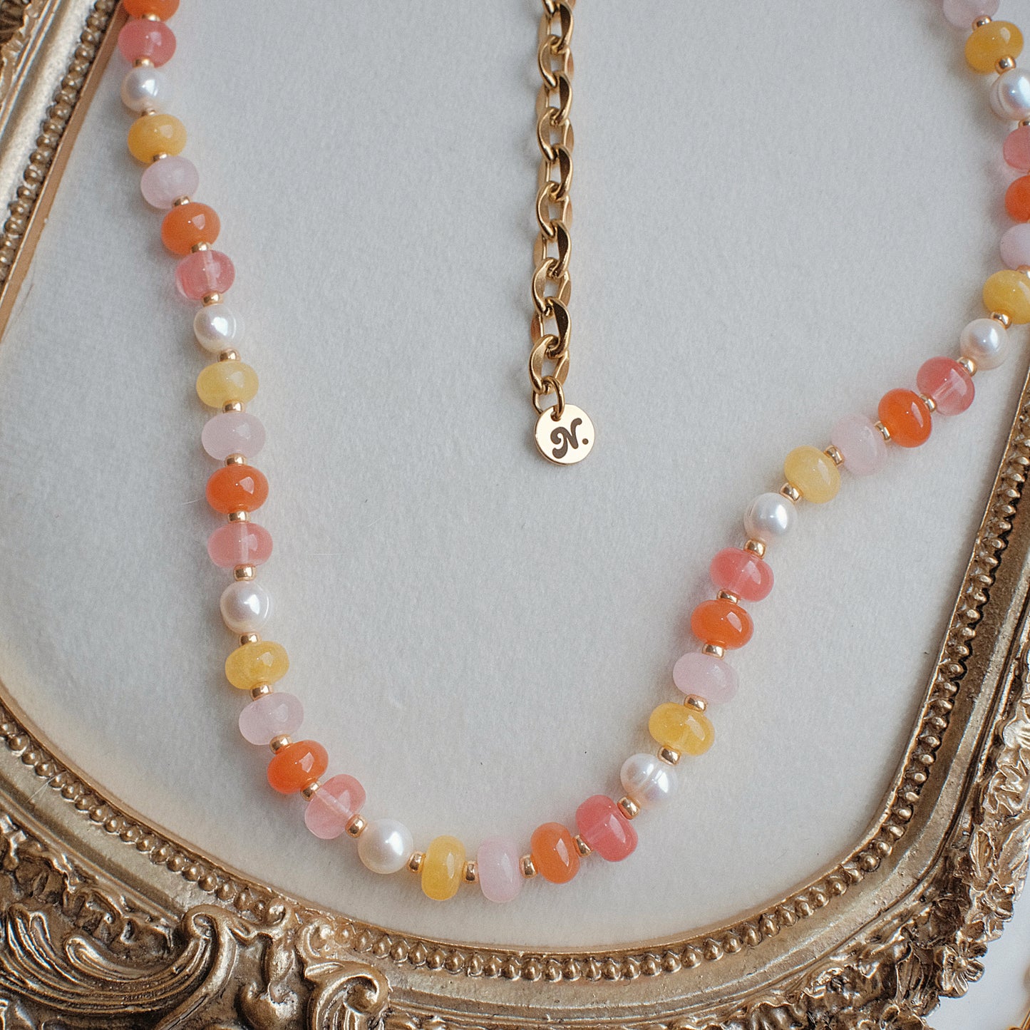 Jade and Pearl Beaded Necklace