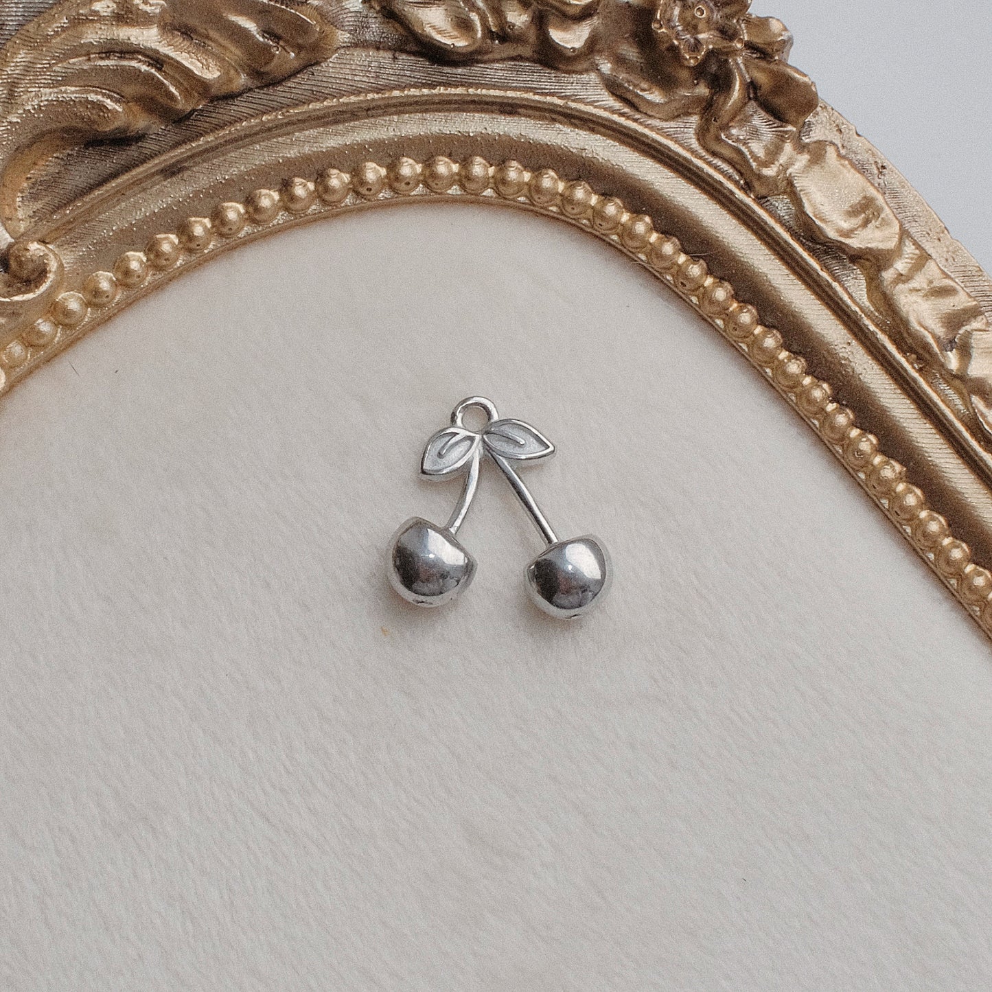 Silver Cherry Charm