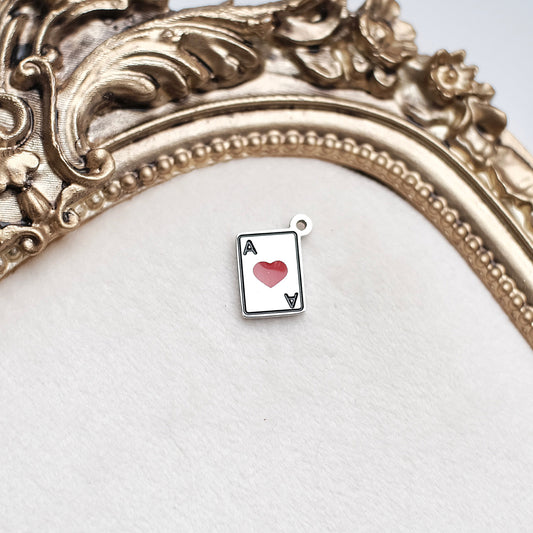 Silver Ace of Hearts Charm