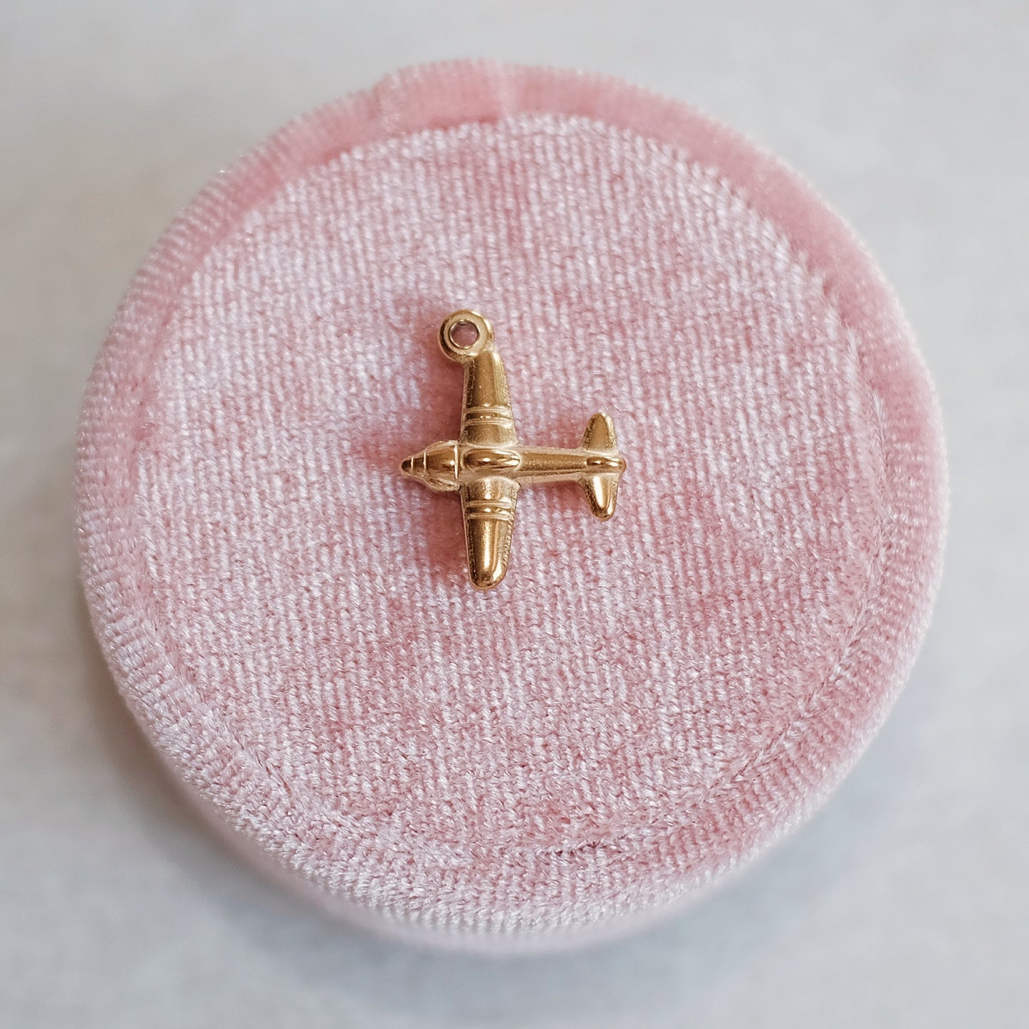Gold Aeroplane Charm