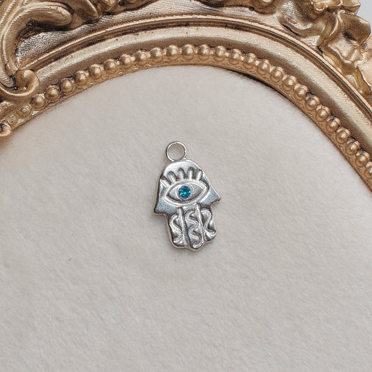 Silver Evil Eye Hamsa Charm