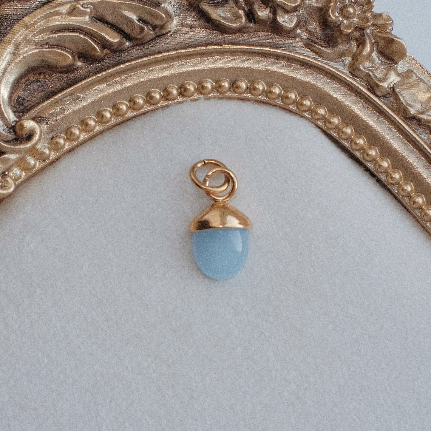 Gold and Blue Lace Agate Charm