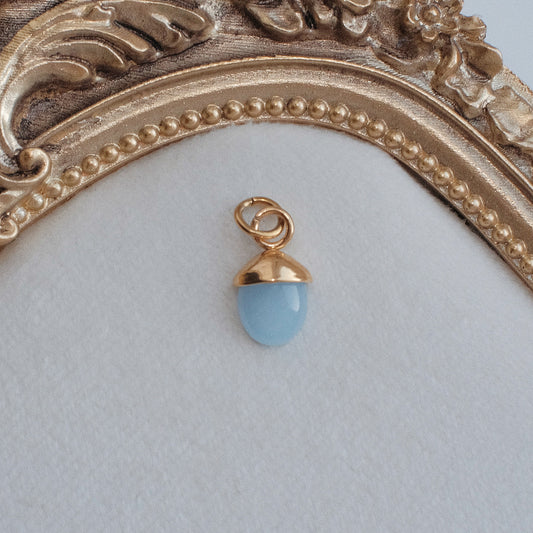 Gold and Blue Lace Agate Charm