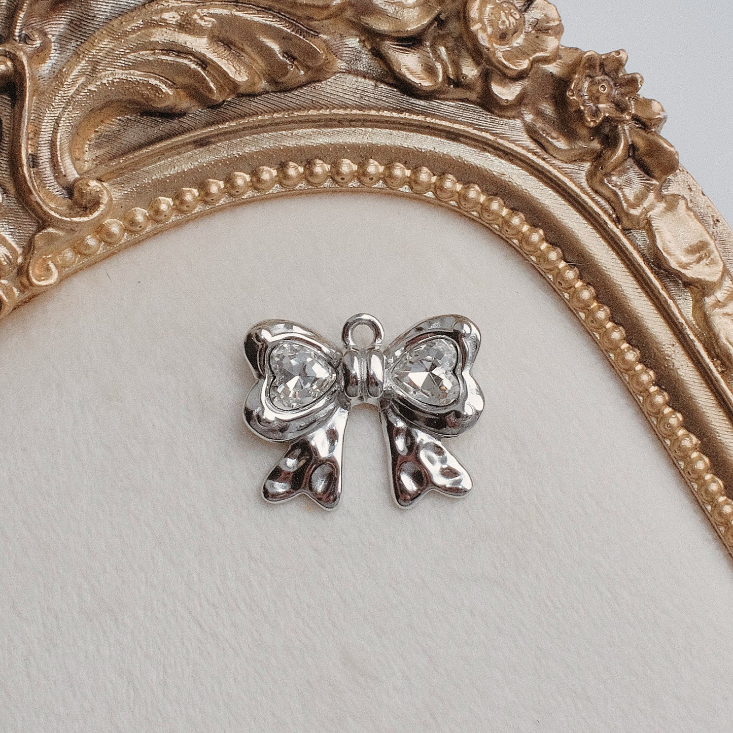 Silver Penny Bow Charm
