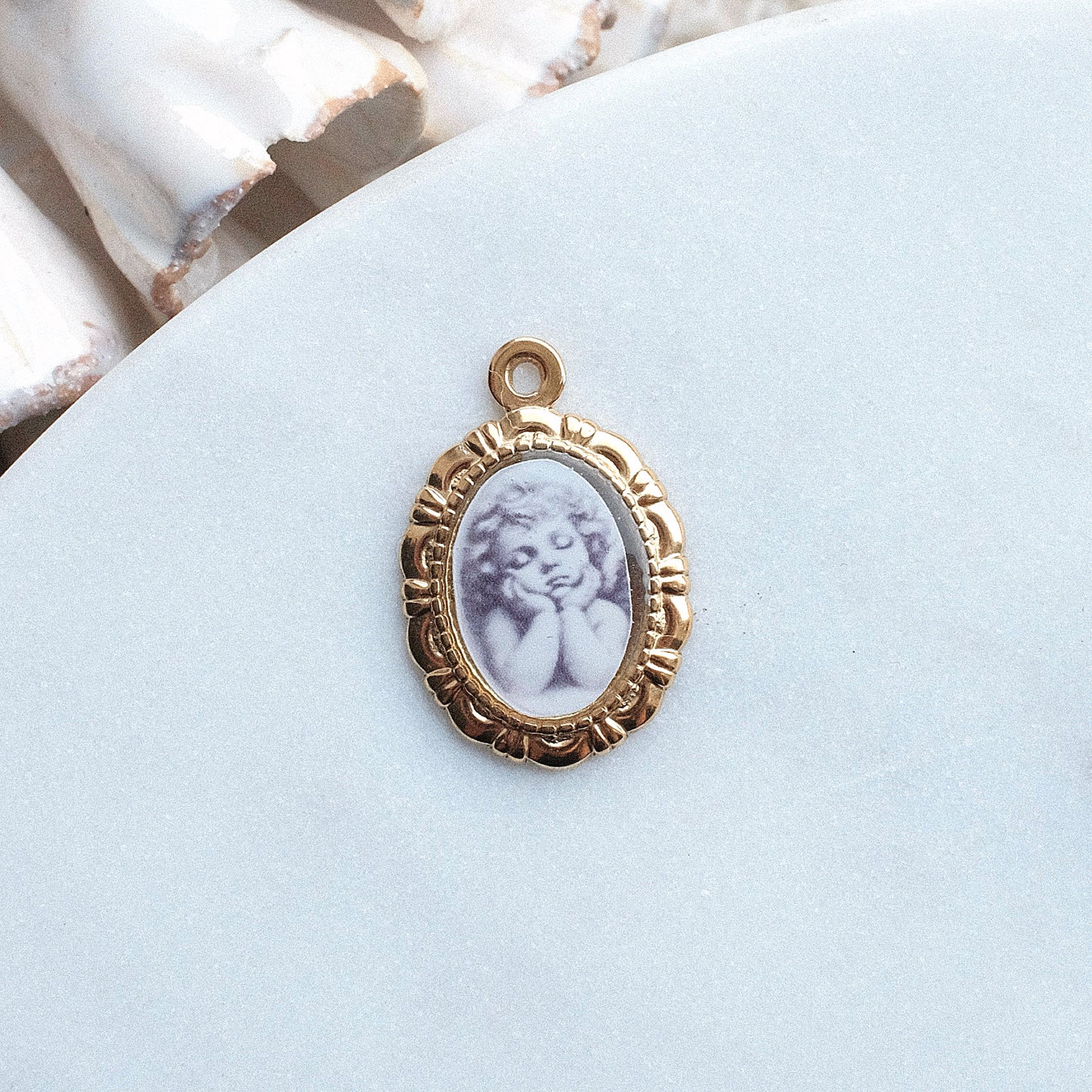 Gold Cherub Pix Charm
