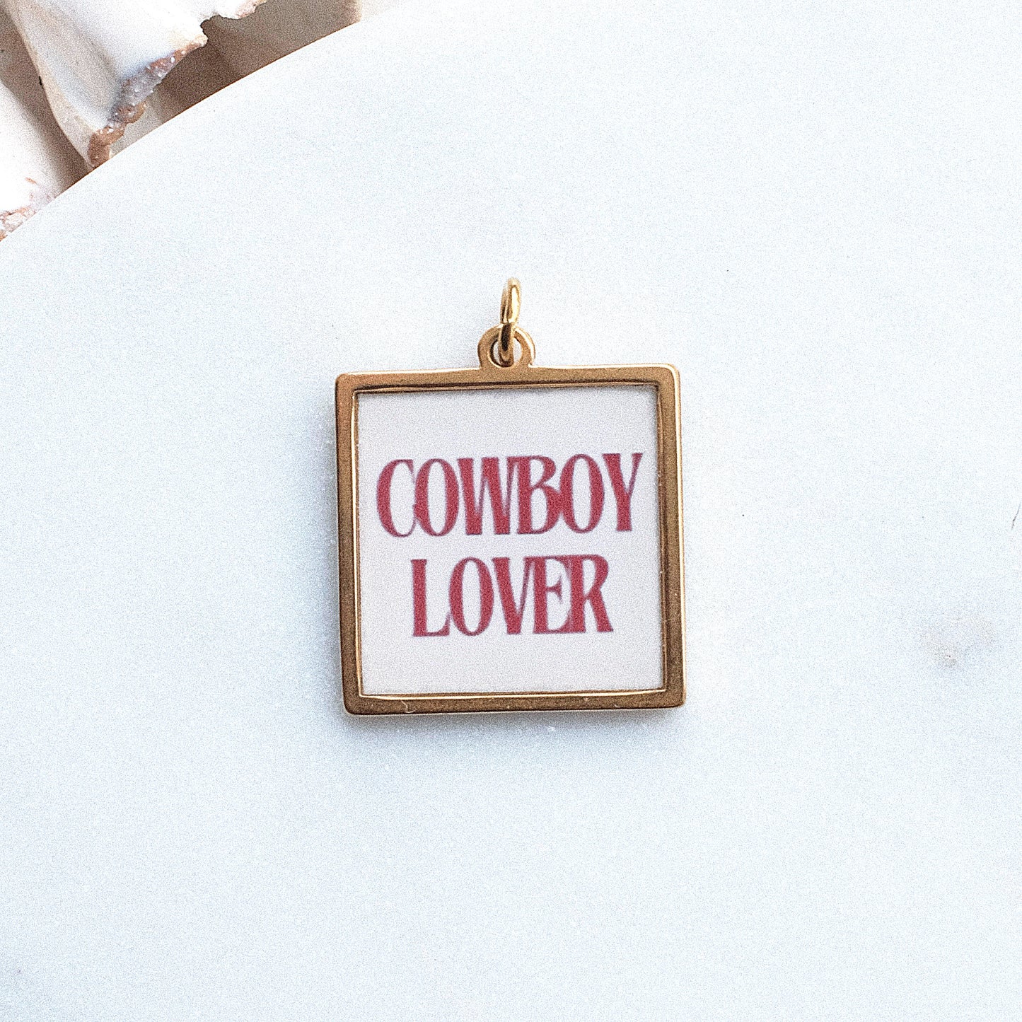 Gold Cowboy Lover Pix Charm