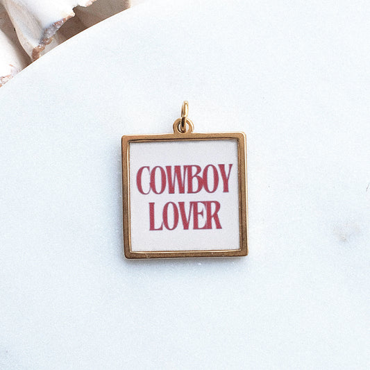 Gold Cowboy Lover Pix Charm