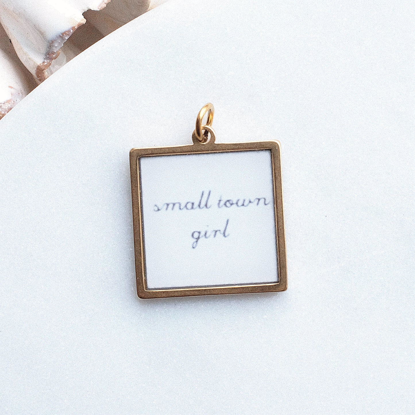Gold Small Town Girl Pix Charm