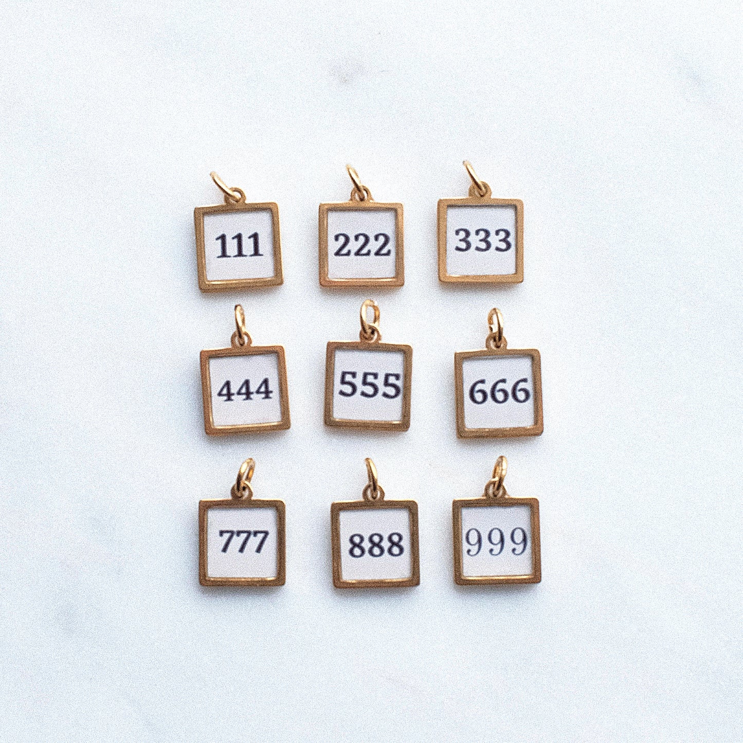 Gold Angel Number Pix Charm