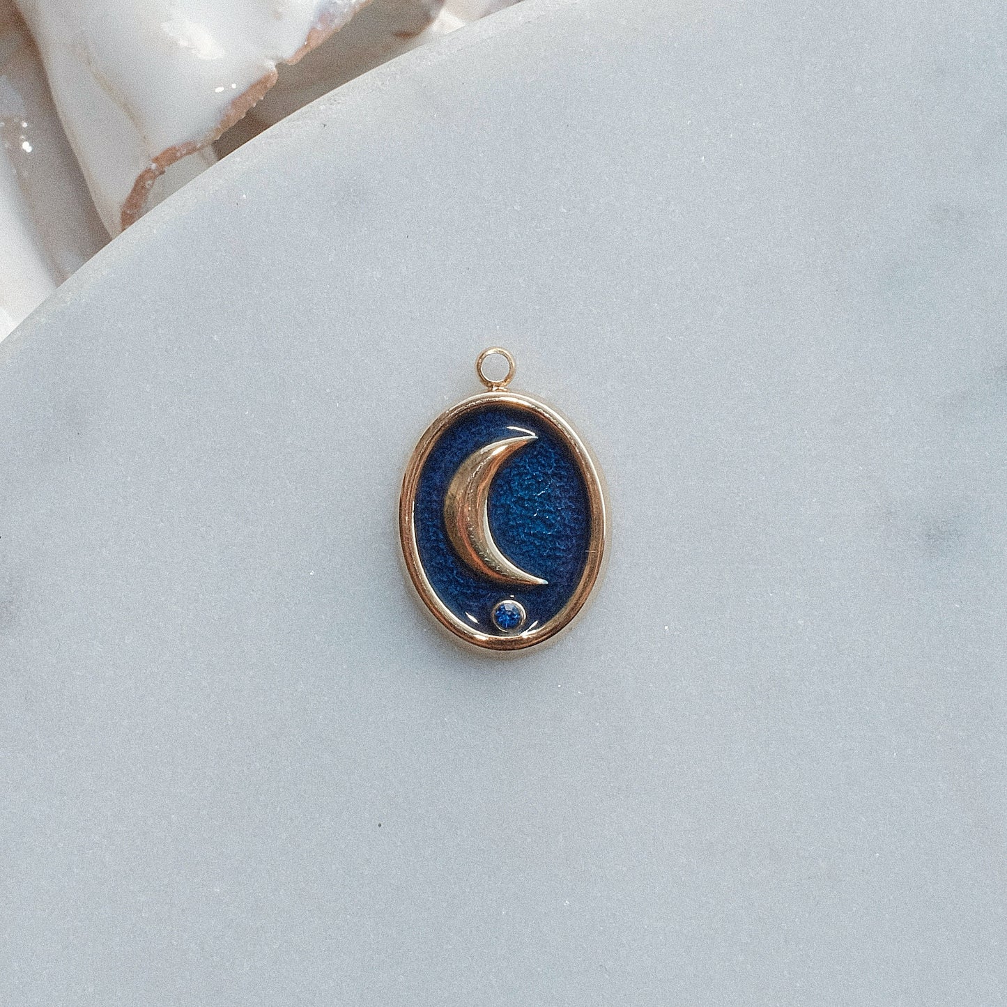 Gold and Blue Moon Charm