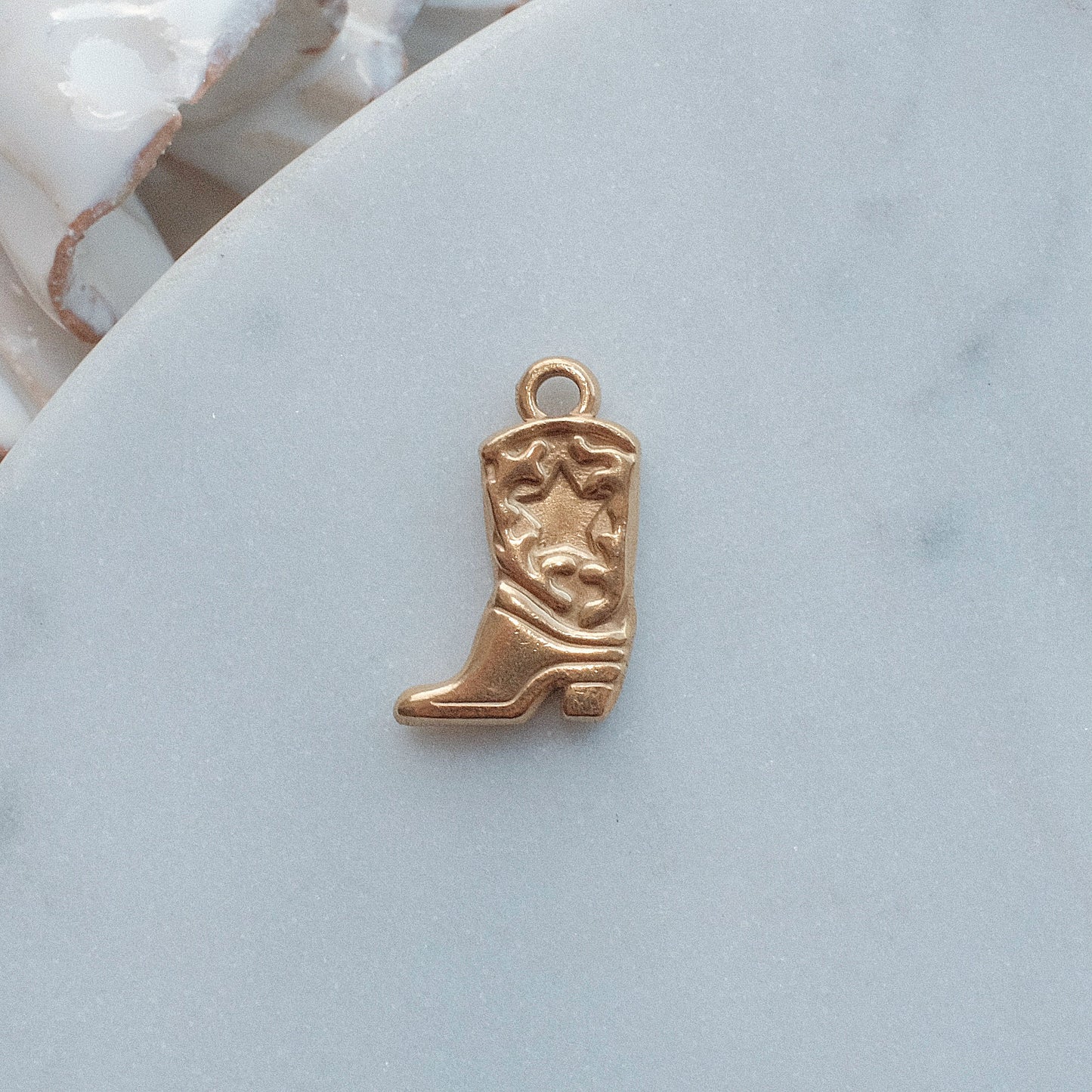 Gold Star Cowboy Boot Charm