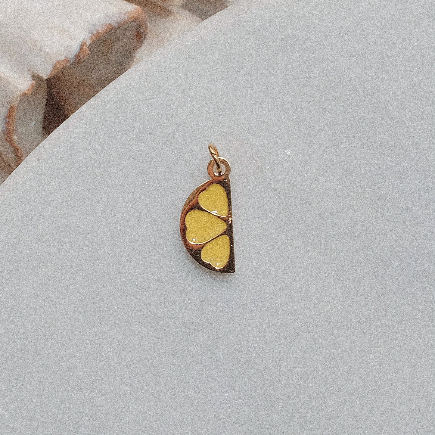 Gold Lemon Slice Charm