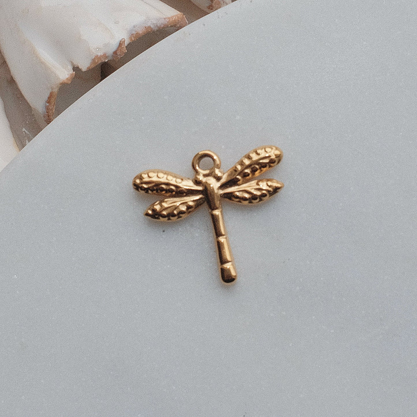Gold Dragonfly Charm