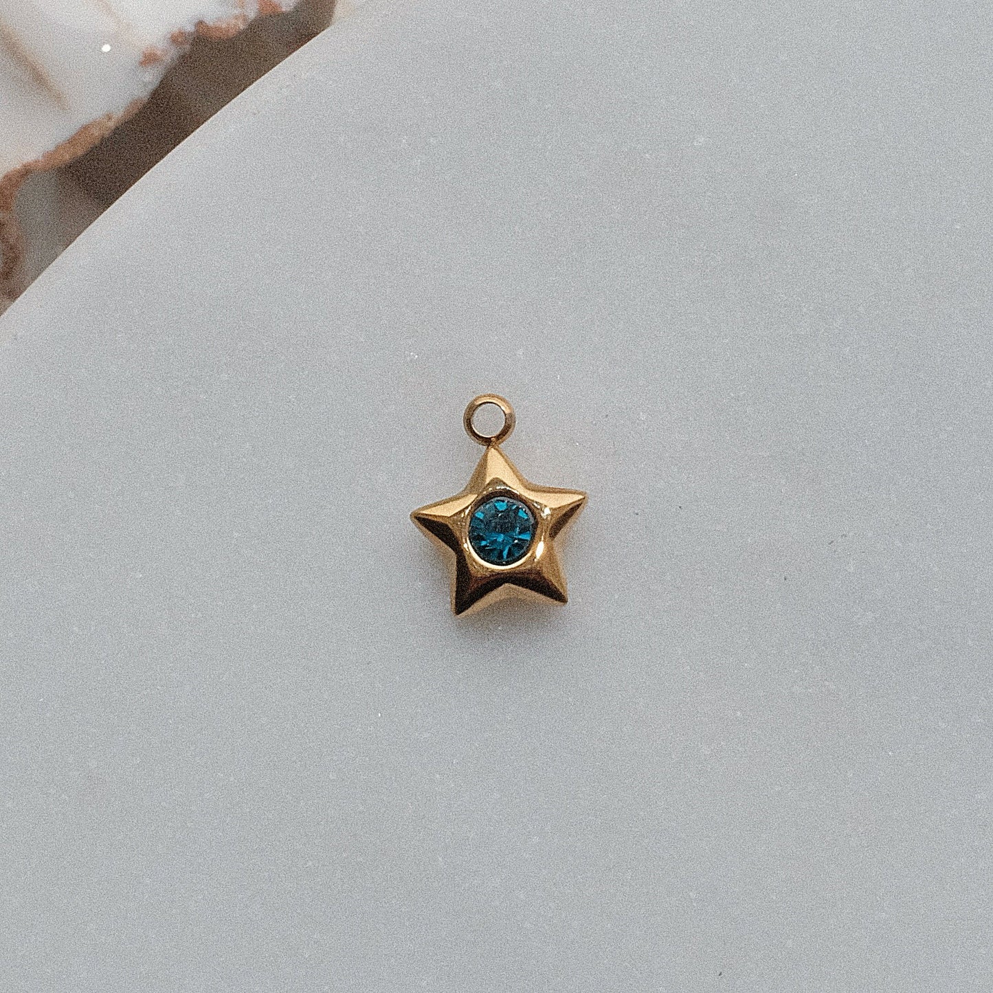 Gold and Blue Star Charm