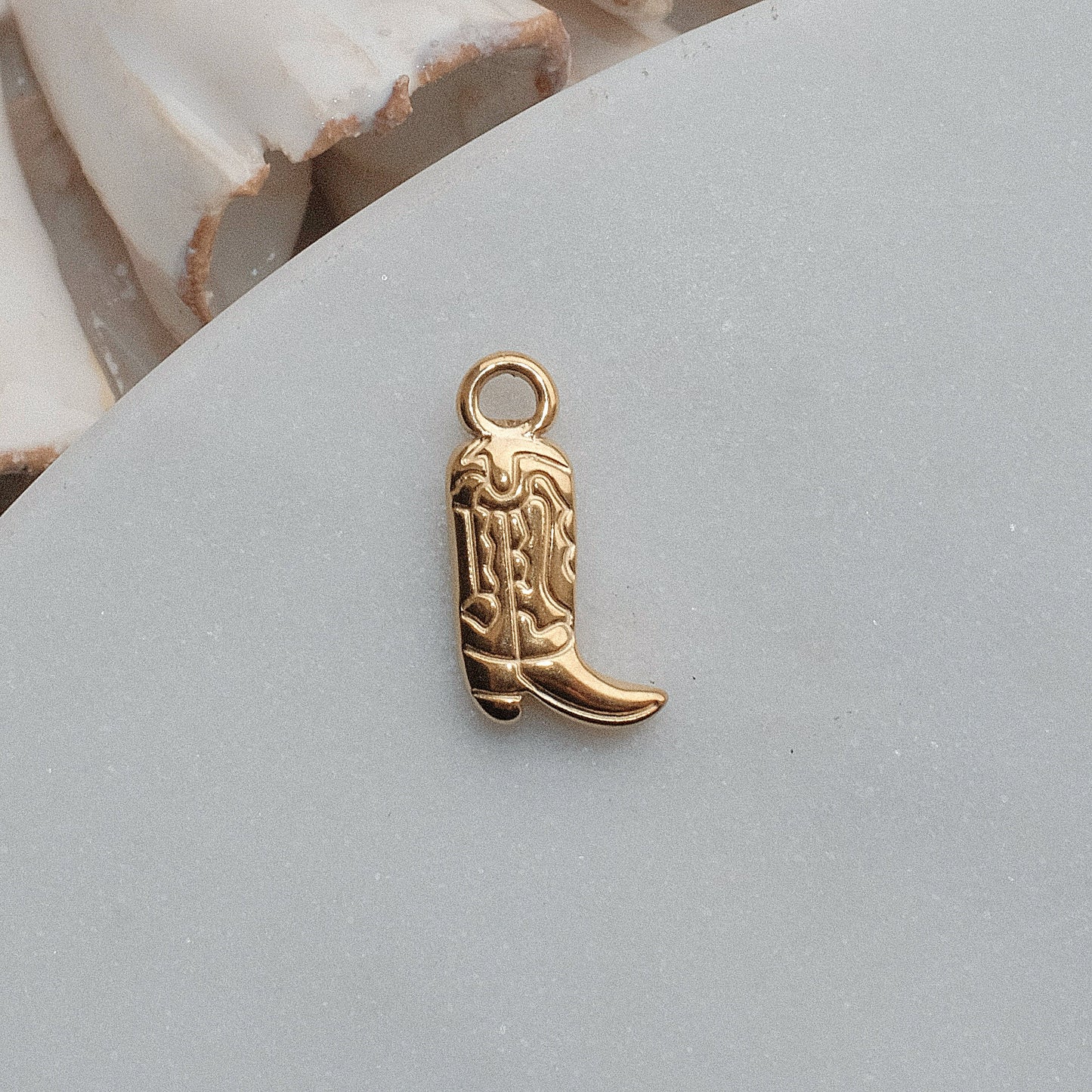 Gold American Cowboy Boot Charm