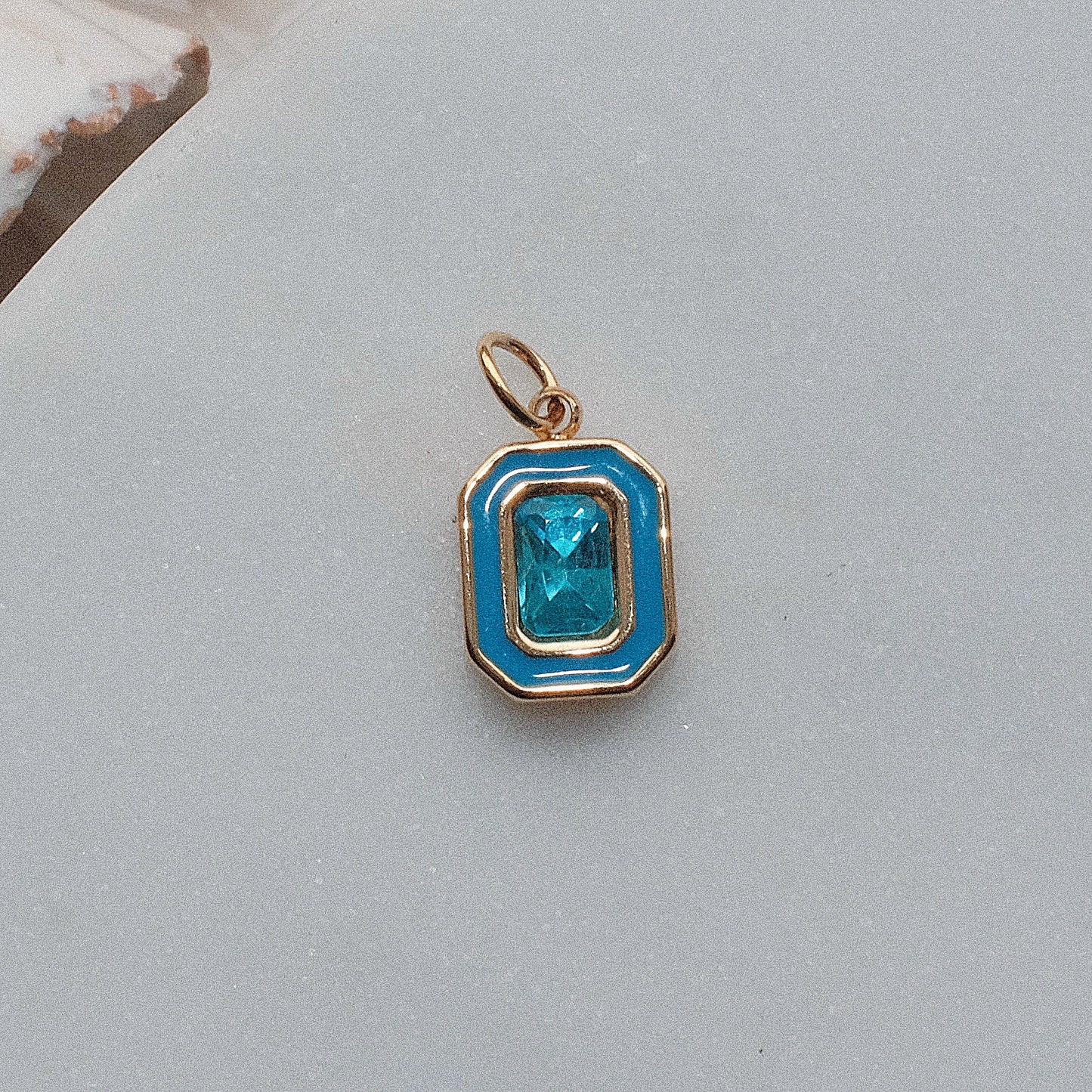 Gold and Blues Rhinestone Charm