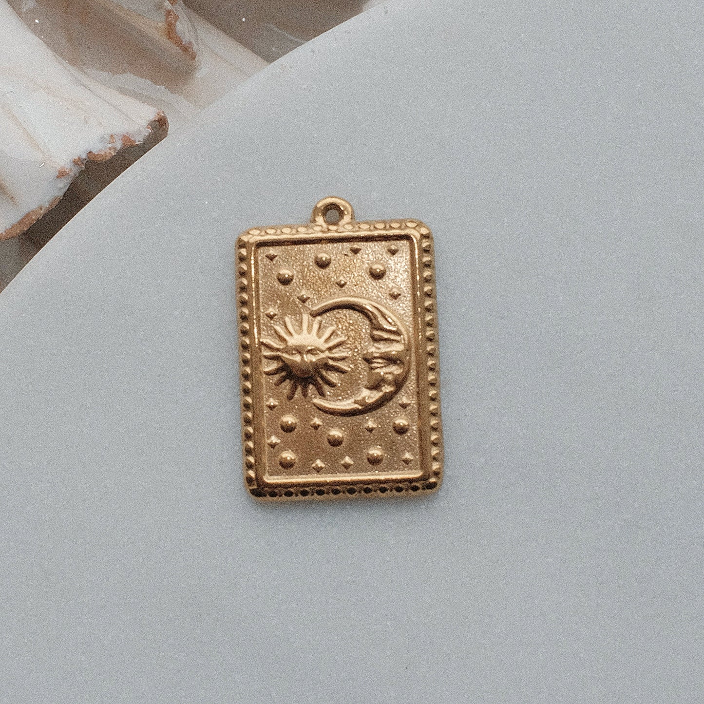 Gold Moon and Sun Charm