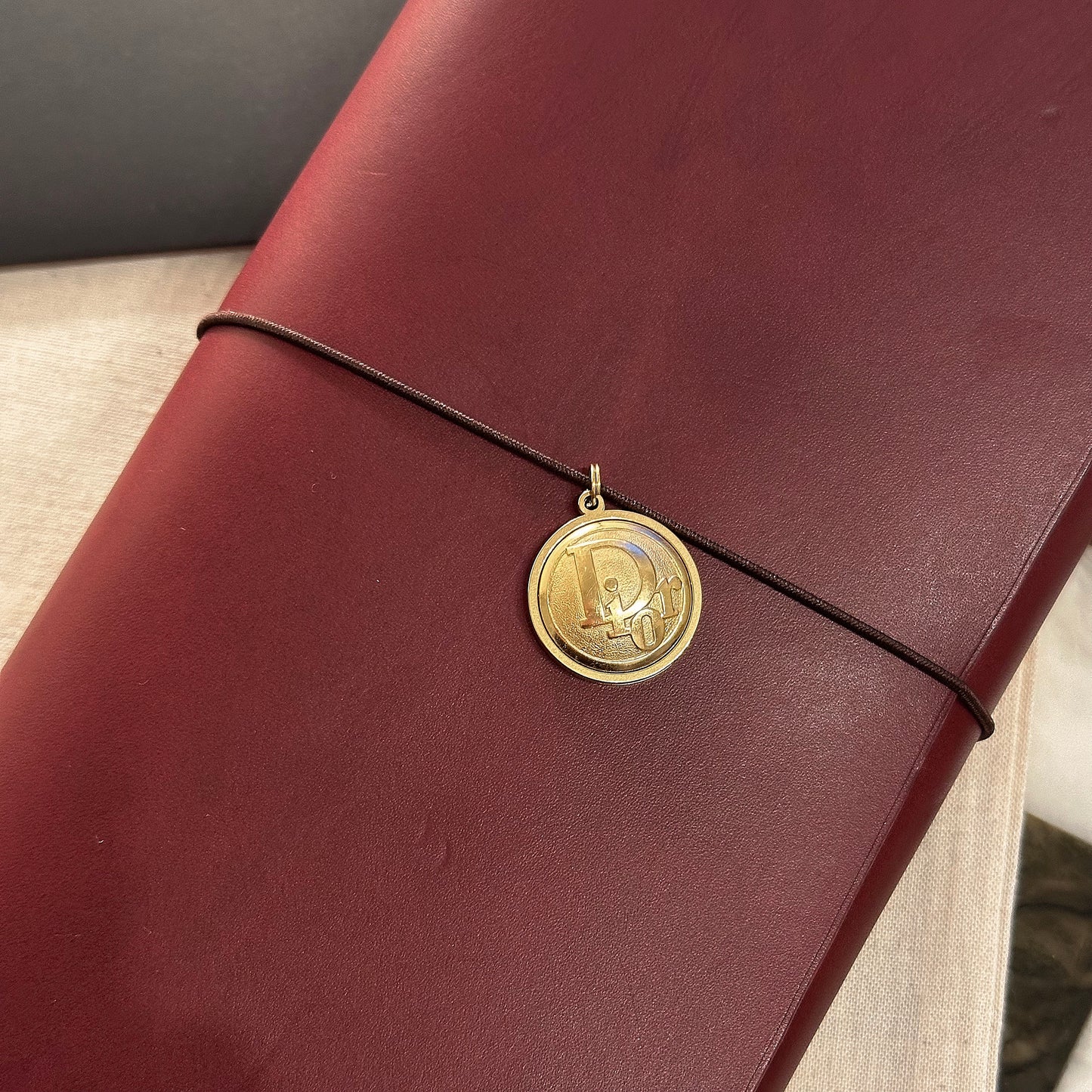 Large Burgundy Journal Dior Charm