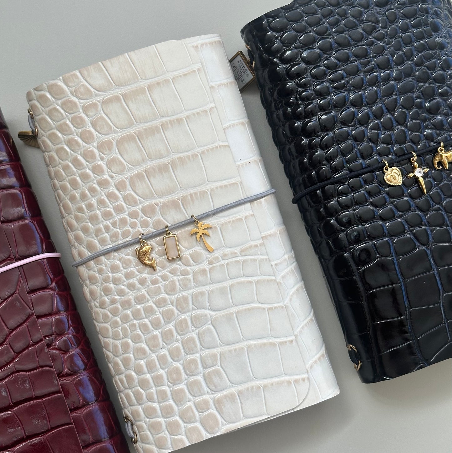 Medium Black Croc Journal