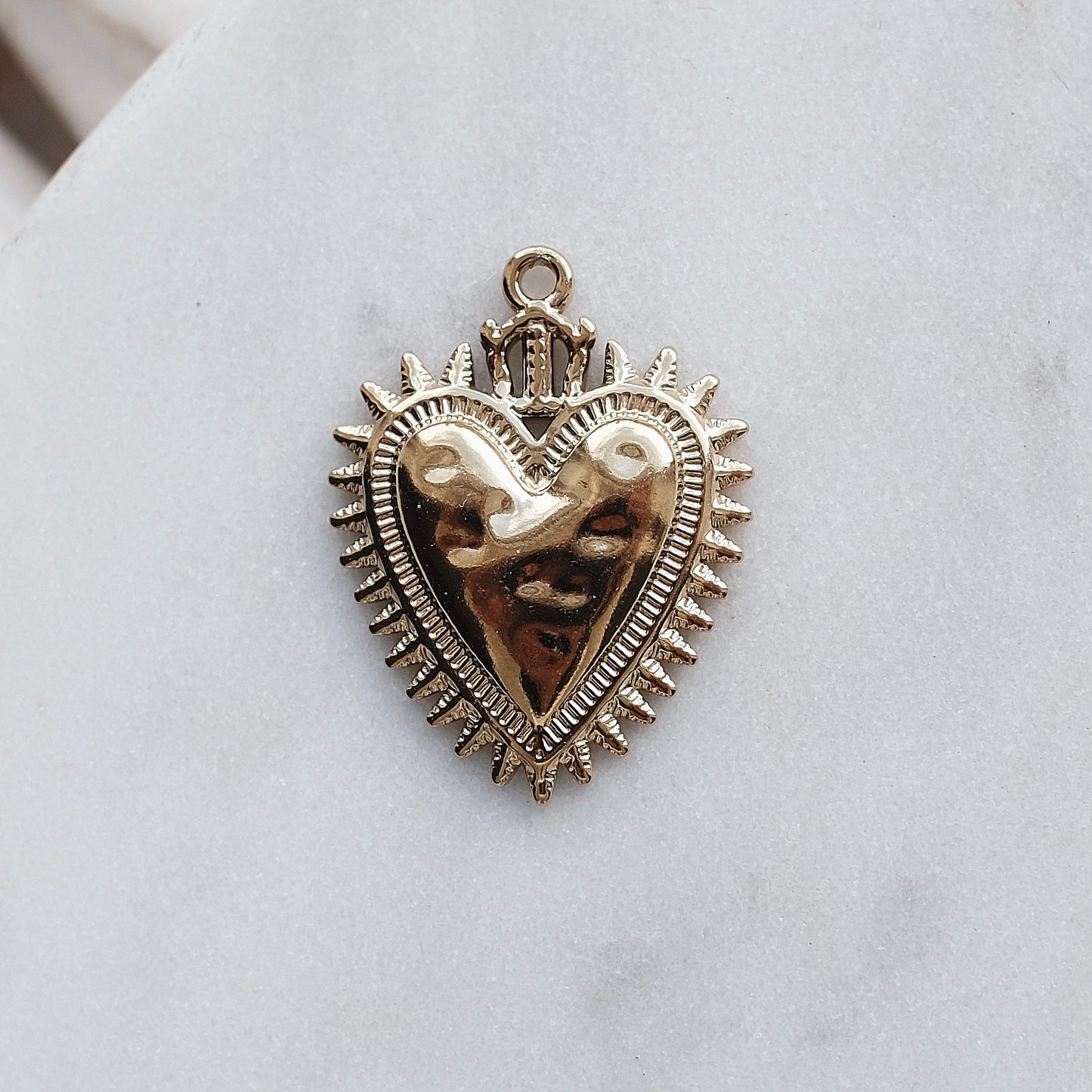 Gold Amour Heart Charm