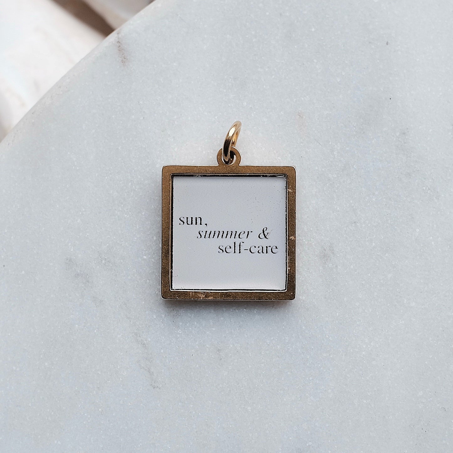 Gold Summer Self Care Pix Charm