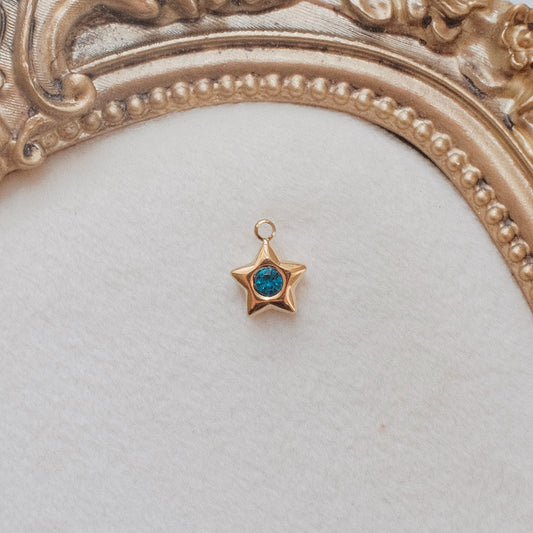 Gold and Blue Star Charm