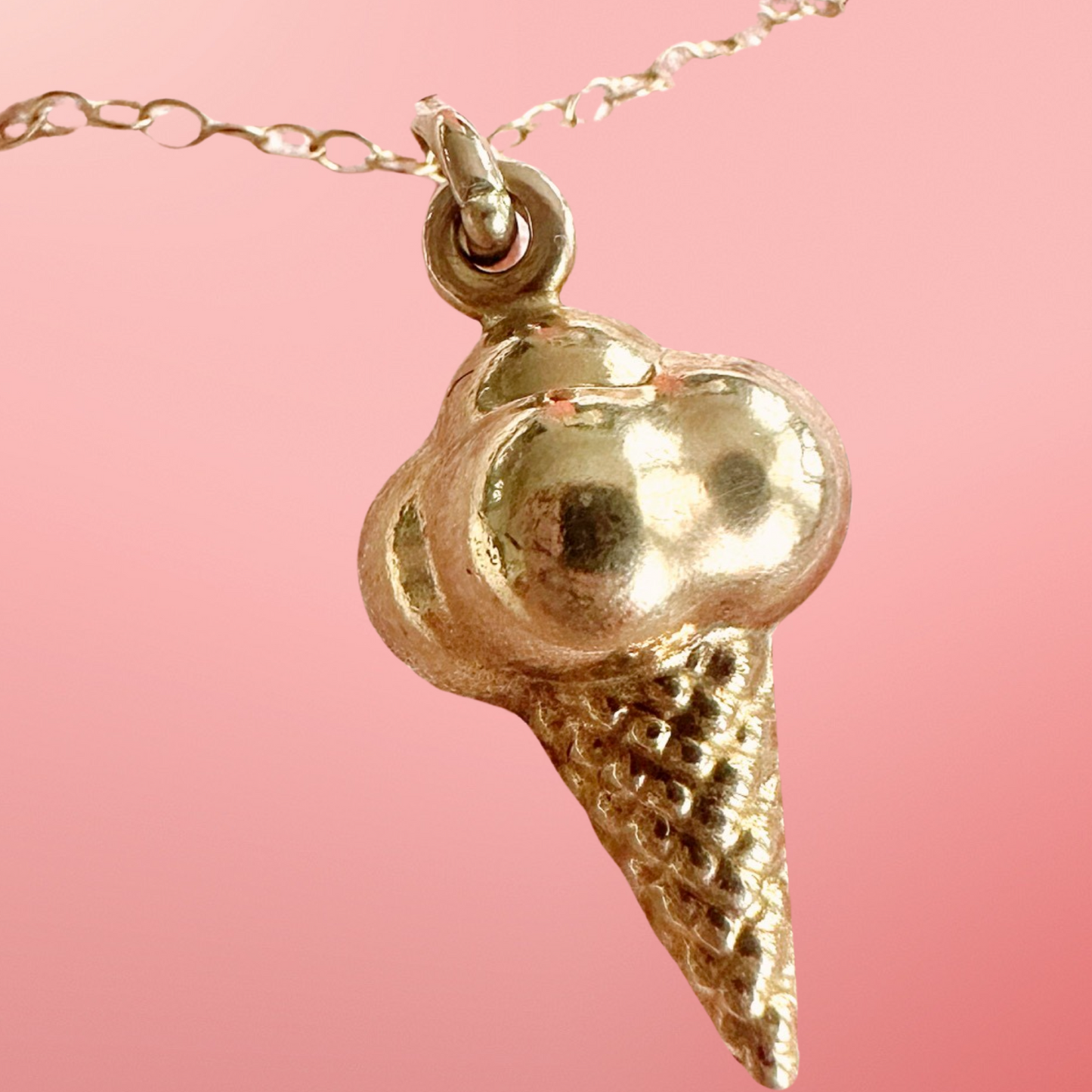 90s 9ct Gold Ice Cream Cone Charm