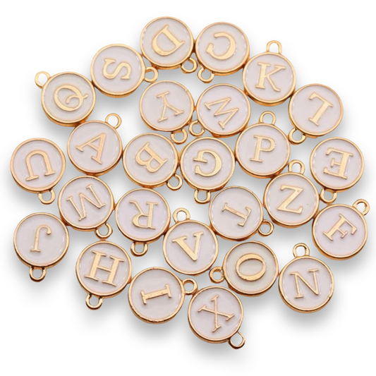 White and Gold Round Letter