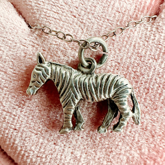 60s Sterling Silver Zebra Charm