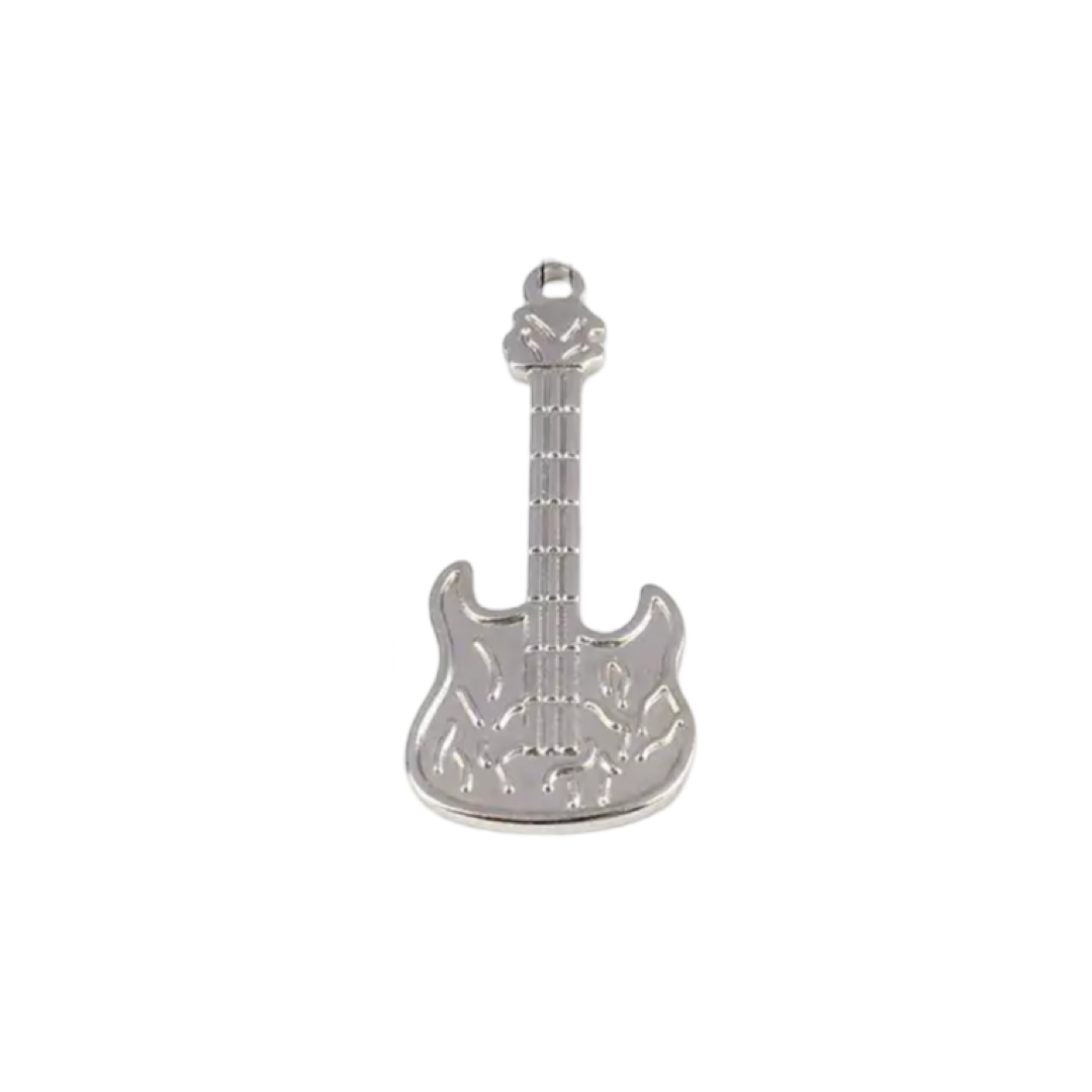 Silver Guitar Charm