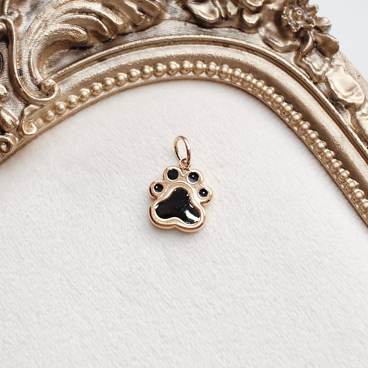 Gold and Black Paw Charm