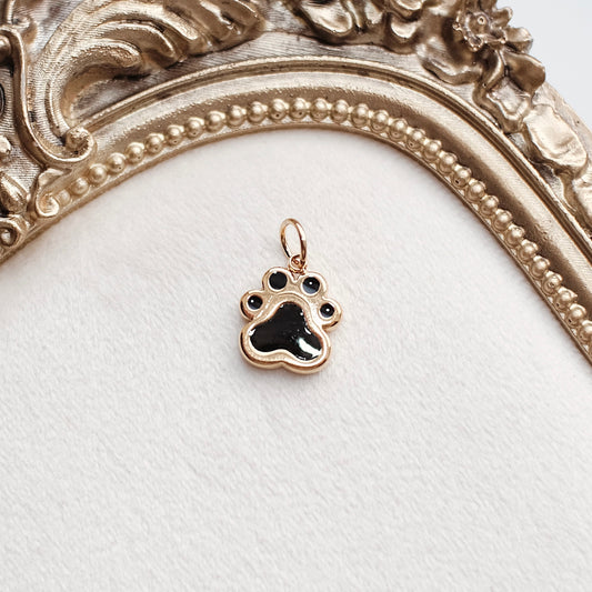 Gold and Black Paw Charm