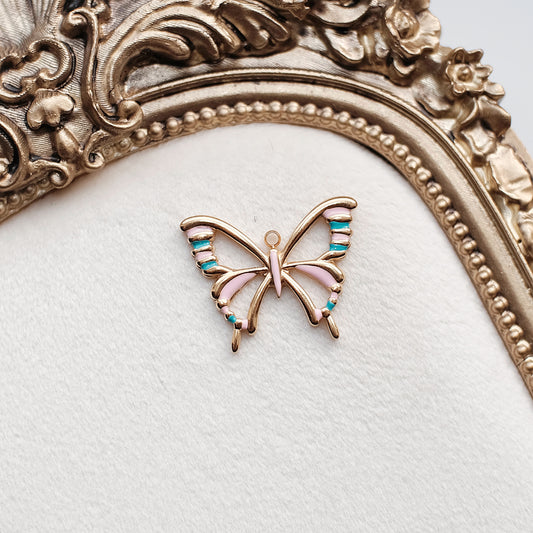 Pink and Blue Butterfly Charm