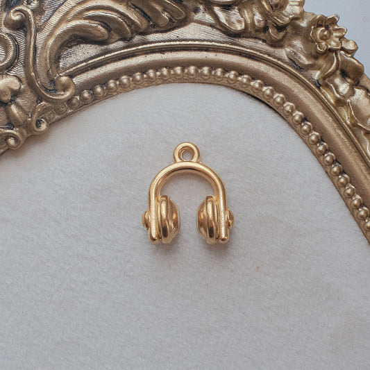 Gold Headphones Charm