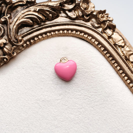 Gold and Pink Heart Charm