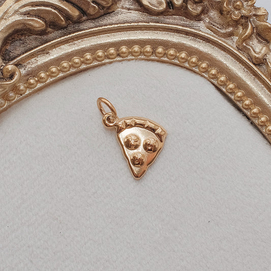Gold Pepperoni Pizza Charm