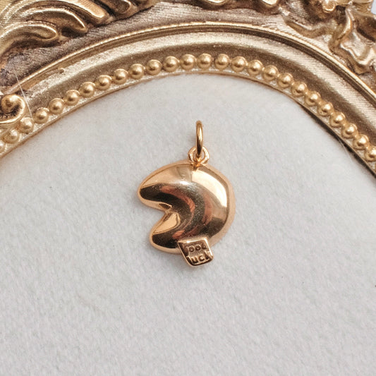 Gold Fortune Cookie Charm