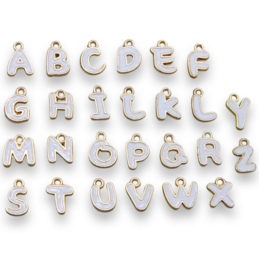 White and Gold Bubble Letter