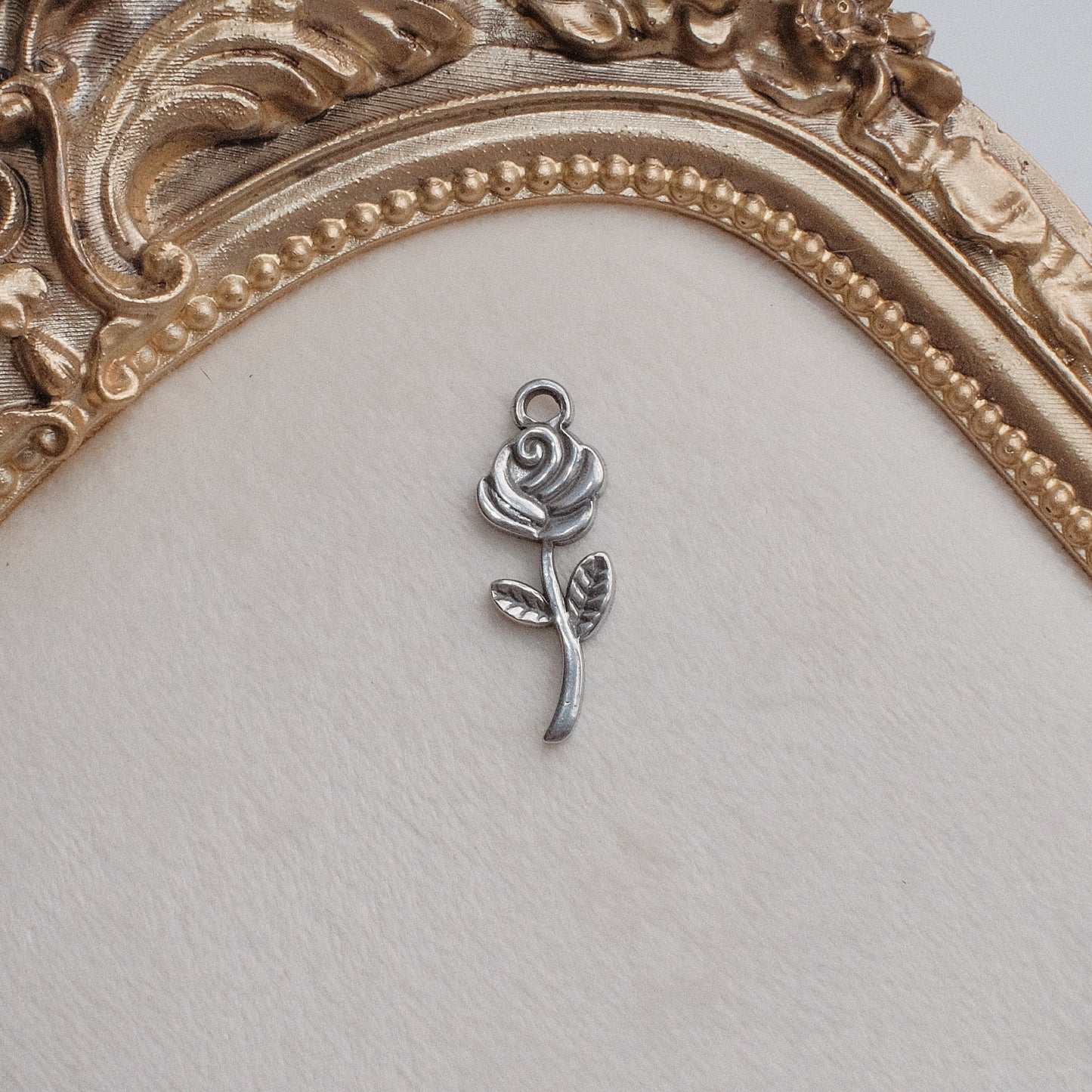 Silver Rose Charm