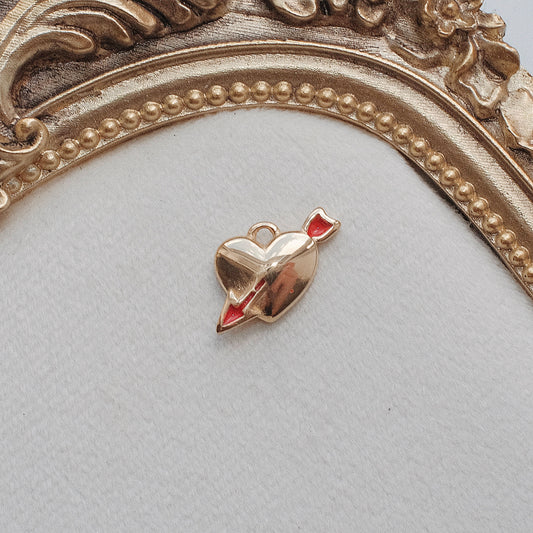 Gold Heart With Arrow Charm