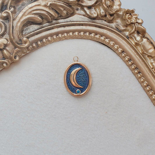 Gold and Blue Moon Charm