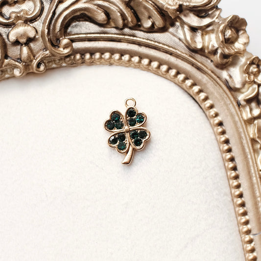 Gold and Green Clover Charm