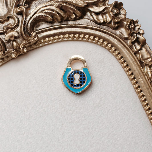 Blue Padlock Charm