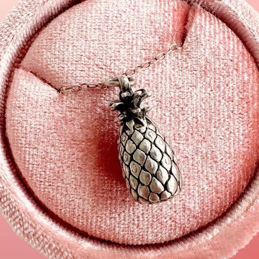 70s Sterling Silver Vintage Pineapple Charm