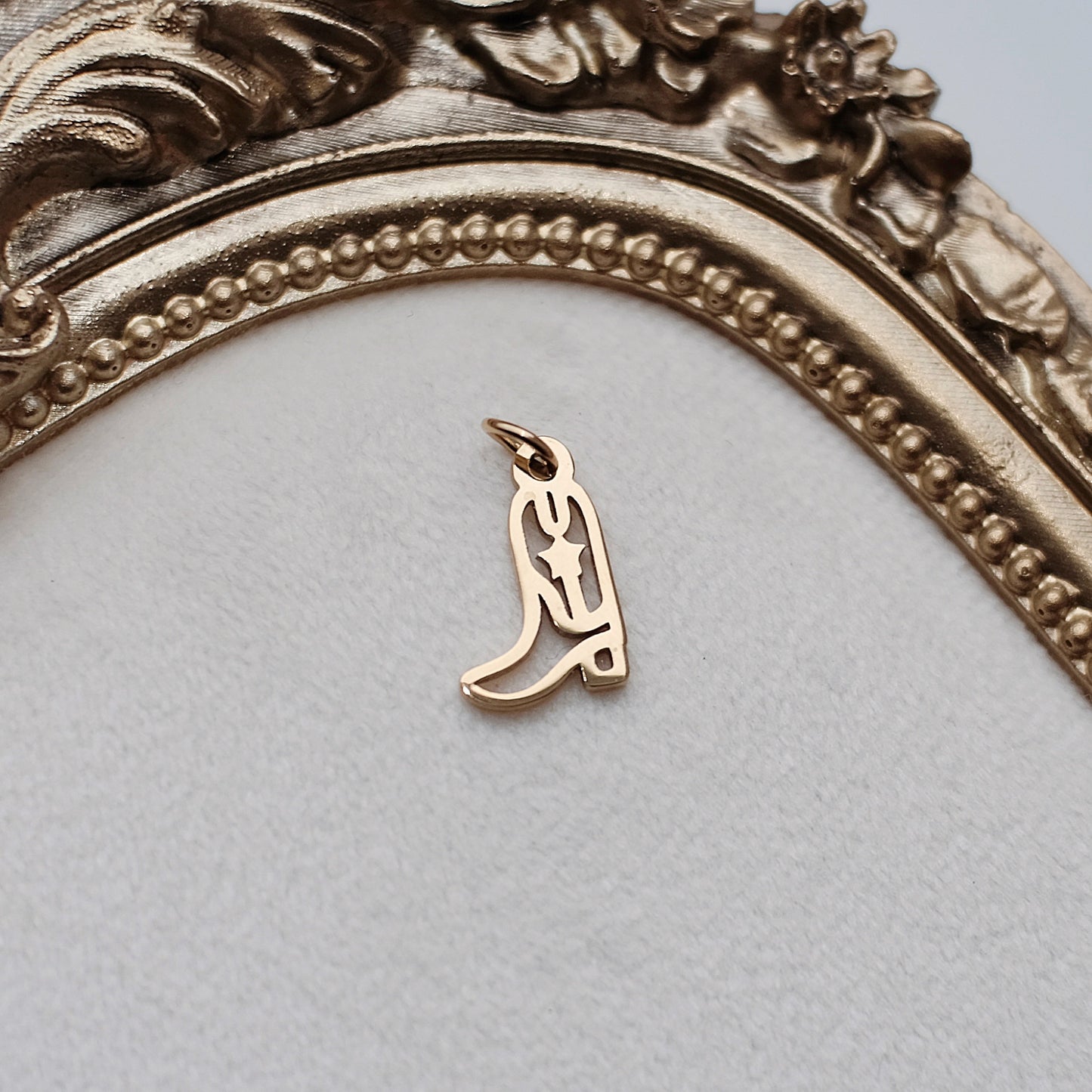 Gold Cowgirl Boot Charm